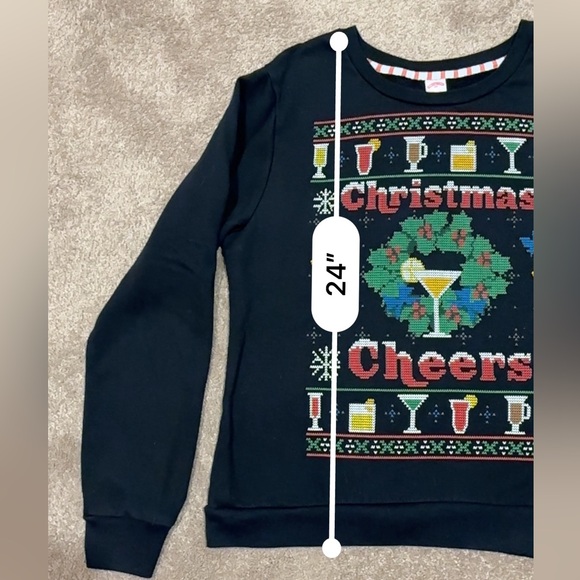 “Holiday Time” Sweatshirt “Ugly Christmas Sweater” fits ladies M-L or Men’s XS - Picture 12 of 13